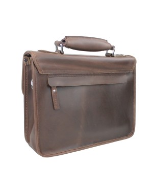 Leather laptop messenger bag
