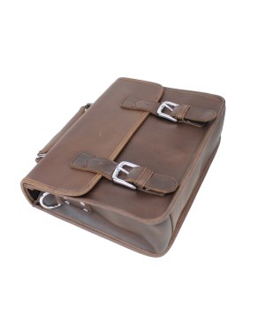 Leather laptop messenger bag