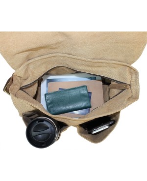 Spacious Cotton Canvas Crossbody Bag