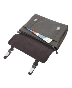 Classic Leather Crossbody Laptop Bag