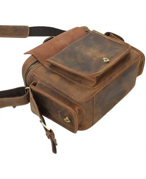Vintage Leather Crossbody Camera Bag