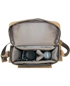 Vintage Leather Crossbody Camera Bag