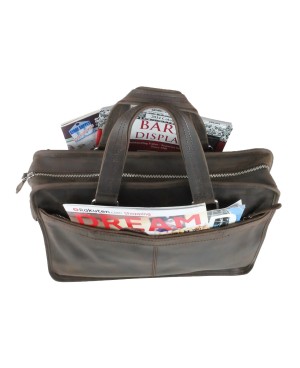 Cowhide Handheld Briefcase