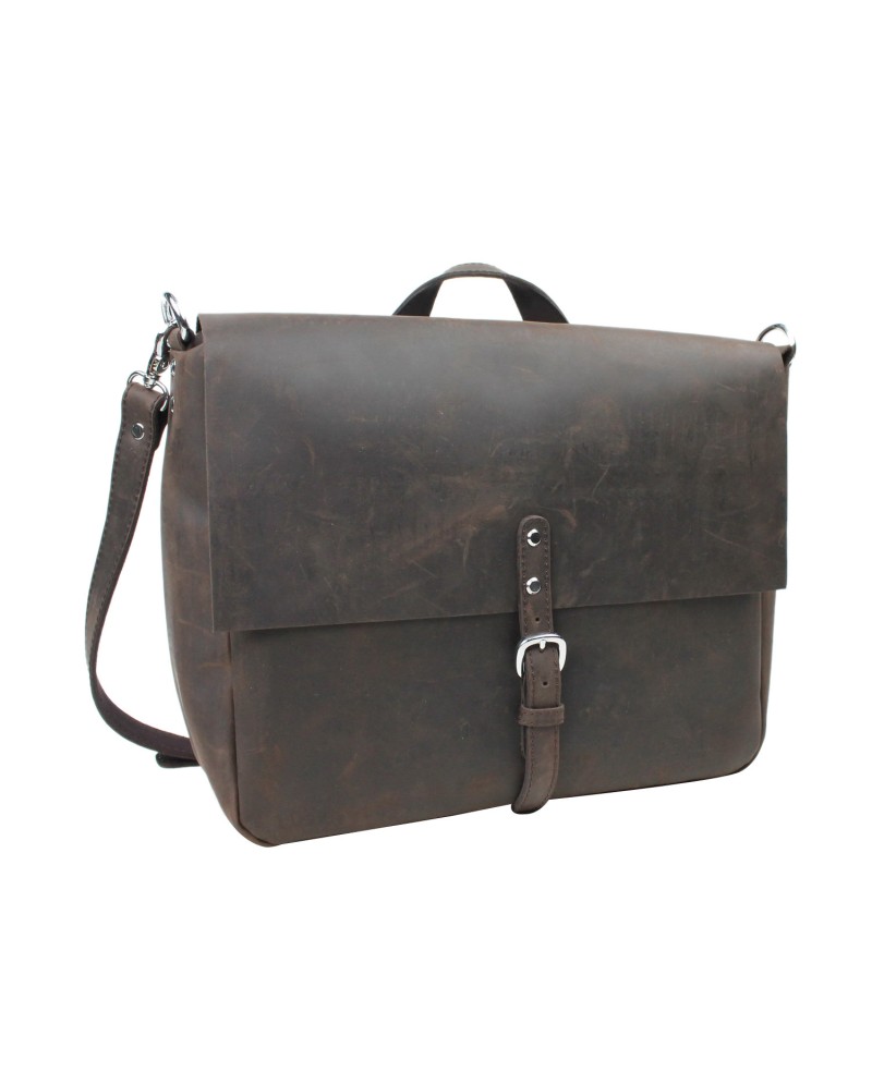 Leather casual crossbody laptop bag