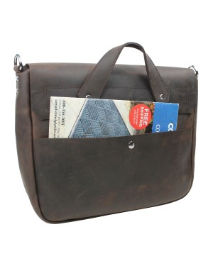 Leather casual crossbody laptop bag