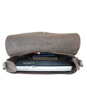 Leather casual crossbody laptop bag