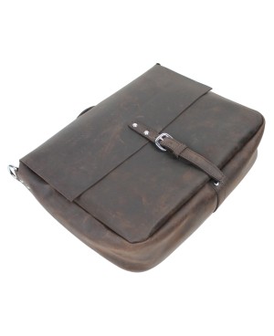 Leather casual crossbody laptop bag